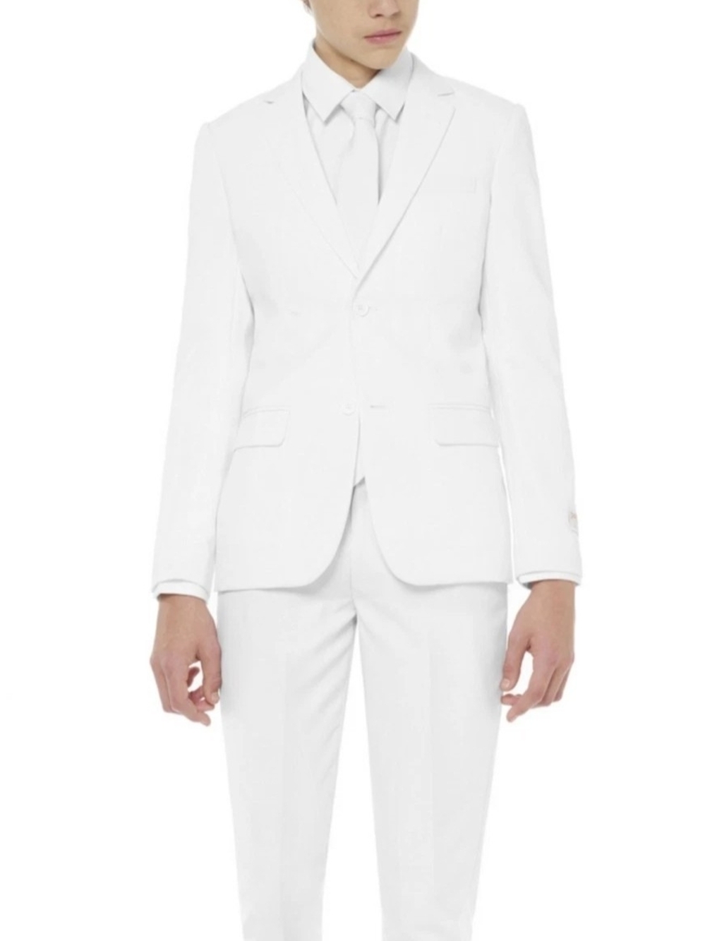 OppoSuits White Knight Solid Suit 3-Piece Set Jacket Trousers Tie Size 8y NEW